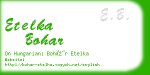 etelka bohar business card